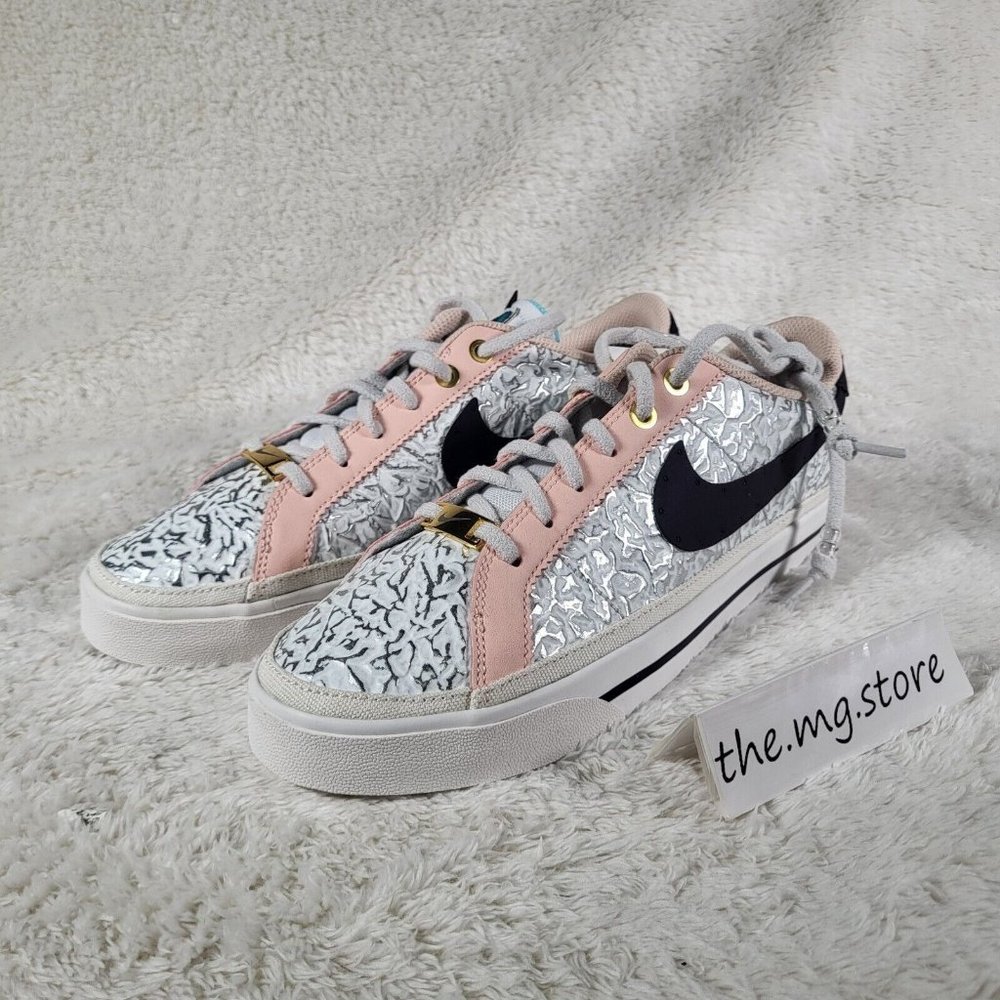 Nike Court Legacy SDC White Pale Pink Silver DJ1454 100 Serena Williams Sz 12 - Picture 2 of 5